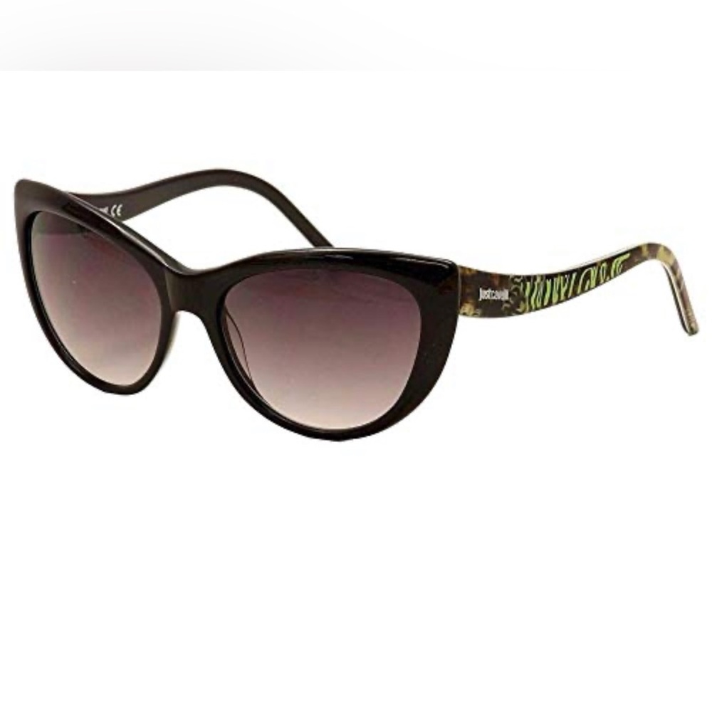 Just Cavalli Black Frame Women's Sunglasses with Purple Gradient Lenses